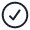 Dark gray checkmark icon within a circle, signifying completion or verification.