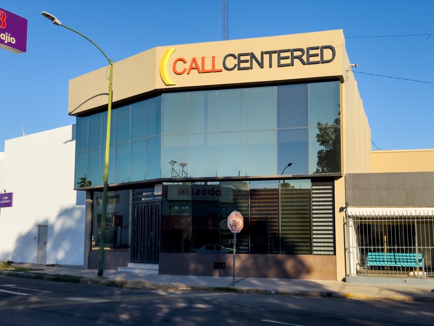 The branded CallCentered office exterior in Hermosillo, Sonora